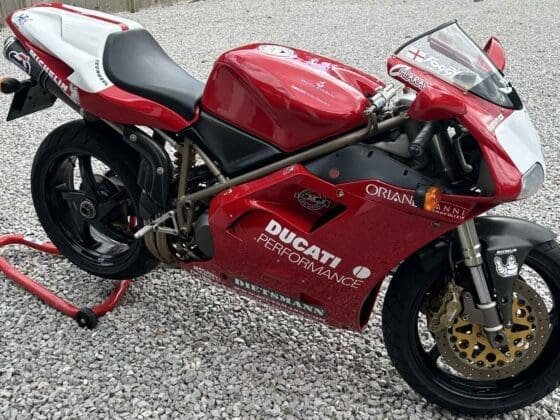 Ducati 916 Carl Fogarty Replica, #105 of the 202 examples produced.