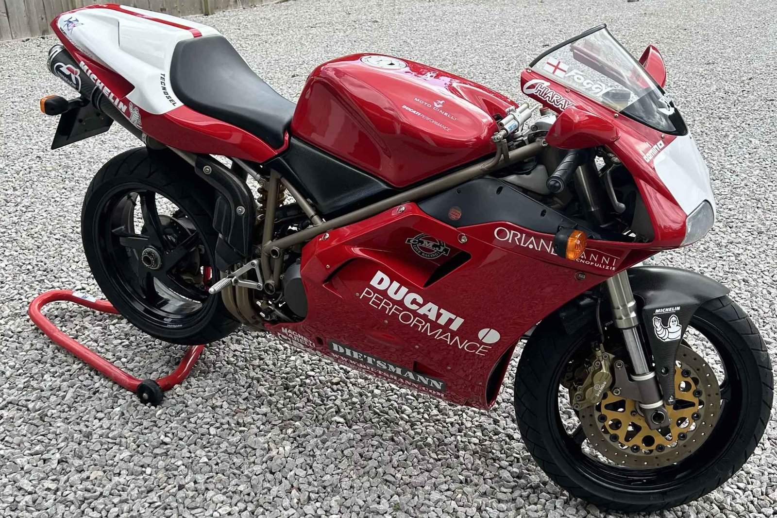 Ducati 916 Carl Fogarty Replica, #105 of the 202 examples produced.