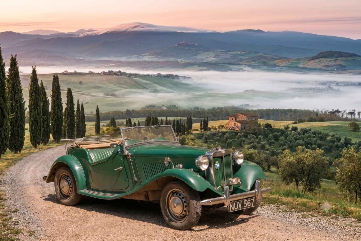 1953 MG TD in a Tuscany setting